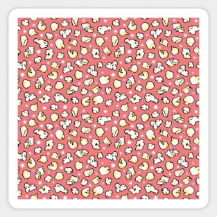 Popcorn Party Pattern coral Sticker